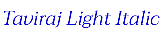 Taviraj Light Italic الخط